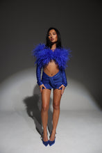 Load image into Gallery viewer, The MAIA Diamond Skirt and Top with Statement Feathers