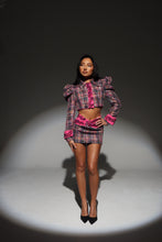 Load image into Gallery viewer, The ERIN Tweed Puffed Sleeve Cropped Jacket and Skirt with Luxe Diamond Details