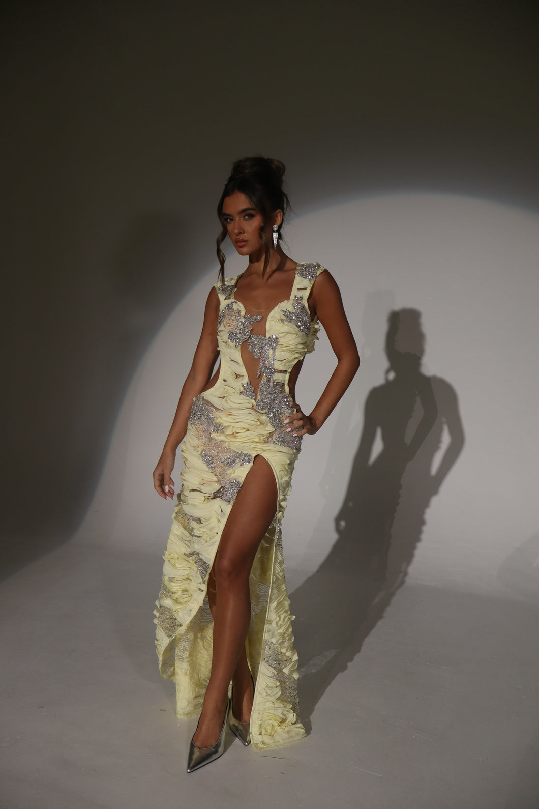 The RIVER Maxi Dress with Silver Jewel Embellishments