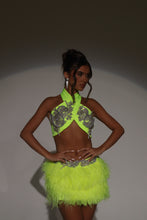 Load image into Gallery viewer, The JIANNA Feather Skirt and Wrap Top with Embellishments