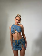 Load image into Gallery viewer, The JAYDE Denim Skirt with Pins