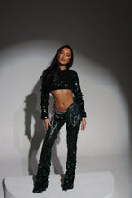 Load image into Gallery viewer, The BLAISE Sequin Top and Trousers with Statement Chain Details