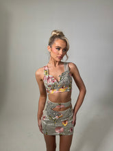 Load image into Gallery viewer, The LUELLA Bralet in Silver / Floral Sequin