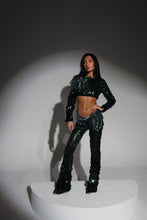 Load image into Gallery viewer, The BLAISE Sequin Top and Trousers with Statement Chain Details