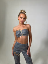 Load image into Gallery viewer, The ASTER Denim Bralet with Pins