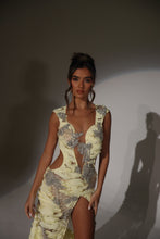 Load image into Gallery viewer, The RIVER Maxi Dress with Silver Jewel Embellishments