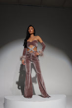 Load image into Gallery viewer, The EMILIA Jumpsuit with Feather Cuffs Sleeves and Luxe details