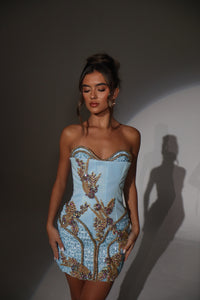 The TABITHA Dress with Gold Rope and Diamond Embellishments
