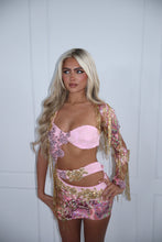 Load image into Gallery viewer, The BLOOME Dress with Sleeve - Sequin, Diamond Embellishments and Beaded Tassles (Pink/Gold)