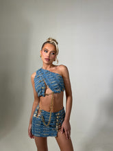 Load image into Gallery viewer, The JAYDE Denim Skirt with Pins