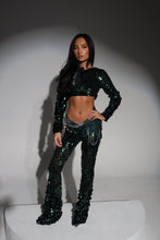 Load image into Gallery viewer, The BLAISE Sequin Top and Trousers with Statement Chain Details