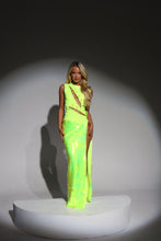 Load image into Gallery viewer, The BELLA Maxi Dress with Sequin Skirt/ Statement Pins and High Split