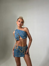 Load image into Gallery viewer, The JAYDE Denim Skirt with Pins