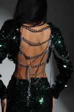 Load image into Gallery viewer, The BLAISE Sequin Top and Trousers with Statement Chain Details