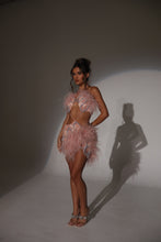 Load image into Gallery viewer, The FLORRIE Beaded Dress with Feather and Rope Details