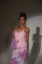 Load image into Gallery viewer, The DAPHNE Beaded Ombre Lace Dress with 3D Flowers