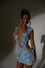 Load image into Gallery viewer, The RIVER Mini Dress with Silver Jewel Embellishments