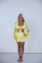 Load image into Gallery viewer, The ROSELIGHT Dress and Cropped Jacket - Yellow/White Flower Sequin
