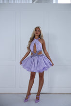 Load image into Gallery viewer, The SOFTELLE Beaded Lace Dress with Diamond Embellishments - Lilac