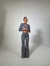 Load image into Gallery viewer, The ASTER Denim Blazer with Pins