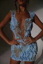 Load image into Gallery viewer, The RIVER Mini Dress with Silver Jewel Embellishments