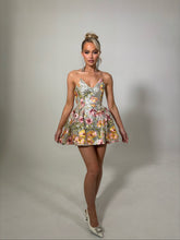 Load image into Gallery viewer, The KEONI Dress in Silver / Floral Sequin