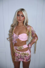 Load image into Gallery viewer, The BLOOME Dress with Sleeve - Sequin, Diamond Embellishments and Beaded Tassles (Pink/Gold)