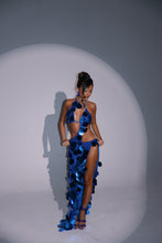 Load image into Gallery viewer, The RENEE Sequin Bodysuit and Split Leg Maxi Skirt (Electric Blue)