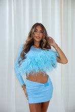Load image into Gallery viewer, The RHIANNON Feather Top and Skirt (Blue)