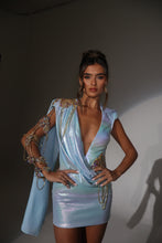 Load image into Gallery viewer, The ORELIA Grecian Drape Dress with Gold Embellished Arm Cuff