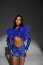 Load image into Gallery viewer, The MAIA Diamond Skirt and Top with Statement Feathers