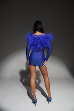 Load image into Gallery viewer, The MAIA Diamond Skirt and Top with Statement Feathers