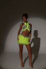 Load image into Gallery viewer, The JIANNA Feather Skirt and Wrap Top with Embellishments