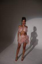 Load image into Gallery viewer, The FLORRIE Beaded Dress with Feather and Rope Details