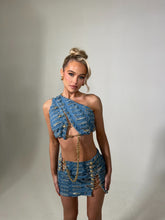 Load image into Gallery viewer, The JAYDE Denim Skirt with Pins