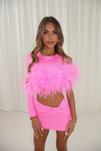 Load image into Gallery viewer, The RHIANNON Feather Top and Skirt (Pink)