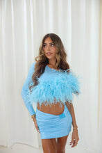 Load image into Gallery viewer, The RHIANNON Feather Top and Skirt (Blue)