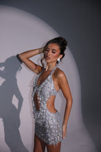 Load image into Gallery viewer, The HARRIET Drippy Diamond Glitter Dress (Silver)