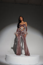 Load image into Gallery viewer, The EMILIA Jumpsuit with Feather Cuffs Sleeves and Luxe details