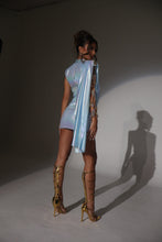 Load image into Gallery viewer, The ORELIA Grecian Drape Dress with Gold Embellished Arm Cuff
