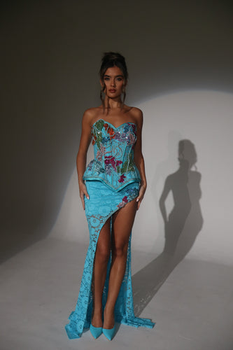 The RAVINA Embellished Basque and Skirt