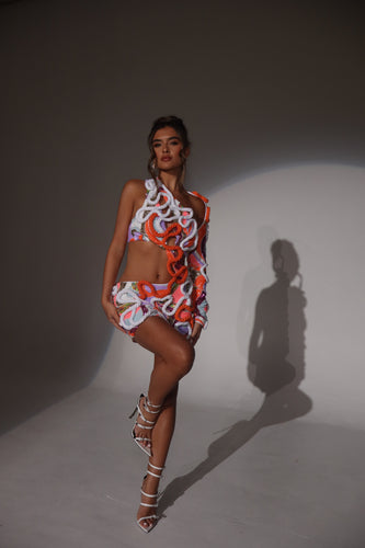 The NISSA Beaded Sequin Dress with Rope detail