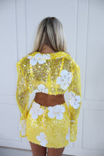 Load image into Gallery viewer, The ROSELIGHT Dress and Cropped Jacket - Yellow/White Flower Sequin