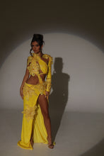 Load image into Gallery viewer, The ARIANNA 3D Flower Sequin Maxi Dress in Yellow