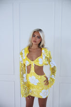 Load image into Gallery viewer, The ROSELIGHT Dress and Cropped Jacket - Yellow/White Flower Sequin