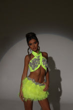 Load image into Gallery viewer, The JIANNA Feather Skirt and Wrap Top with Embellishments