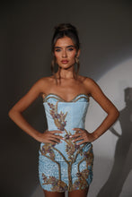 Load image into Gallery viewer, The TABITHA Dress with Gold Rope and Diamond Embellishments