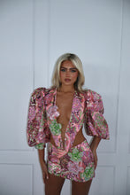 Load image into Gallery viewer, The FIORA Bodysuit and Skirt with 3D Embellished Flowers in Printed Sequin