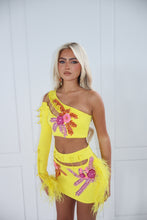 Load image into Gallery viewer, The HONEY Top and Skirt with Safety Pins and Diamond Flower Details