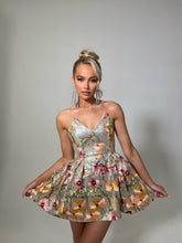 Load image into Gallery viewer, The KEONI Dress in Silver / Floral Sequin